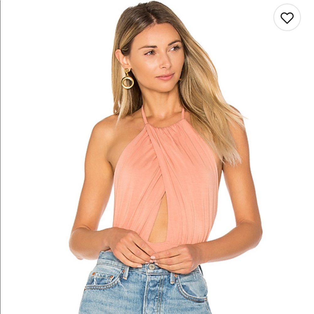 Pink halter body suit